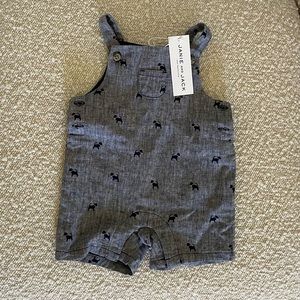 NWT Janie & Jack Baby Boy Linen Overall 0-3 Months